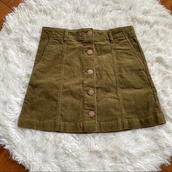 NWT Forever 21 Corduroy Button Down Skirt S - Picture 2 of 9